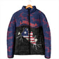 Personalized Liberia Padded Jacket Map With Pepper Flowers Scratch Texture