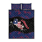 Liberia Quilt Bed Set Map With Pepper Flowers Scratch Texture