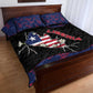 Liberia Quilt Bed Set Map With Pepper Flowers Scratch Texture