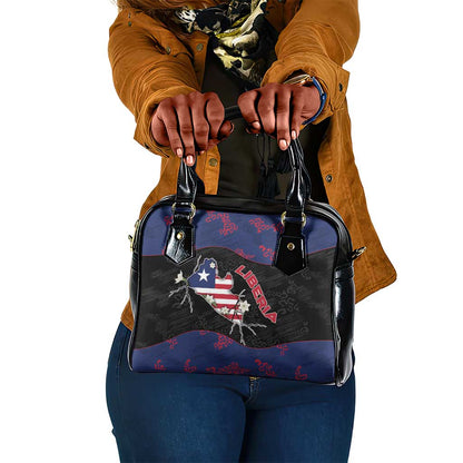 Liberia Shoulder Handbag Map With Pepper Flowers Scratch Texture