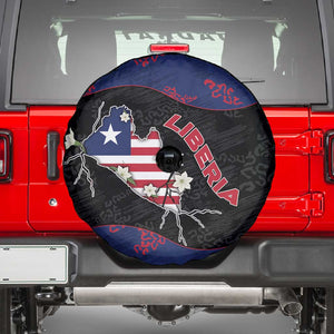 Liberia Spare Tire Cover Map With Pepper Flowers Scratch Texture