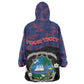 Personalized Liberia Wearable Blanket Hoodie Map With Pepper Flowers Scratch Texture