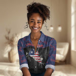 Personalized Liberia Women Casual Shirt Map With Pepper Flowers Scratch Texture