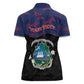 Personalized Liberia Women Polo Shirt Map With Pepper Flowers Scratch Texture