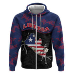 Personalized Liberia Zip Hoodie Map With Pepper Flowers Scratch Texture