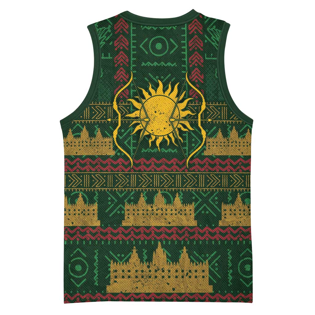 Mali Basketball Jersey Golden Sun And Mosque Patterns Retro Style