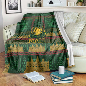Mali Blanket Golden Sun And Mosque Patterns Retro Style