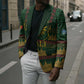 Mali Blazer Golden Sun And Mosque Patterns Retro Style