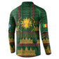 Mali Button Sweatshirt Golden Sun And Mosque Patterns Retro Style