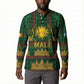 Mali Button Sweatshirt Golden Sun And Mosque Patterns Retro Style