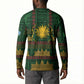 Mali Button Sweatshirt Golden Sun And Mosque Patterns Retro Style