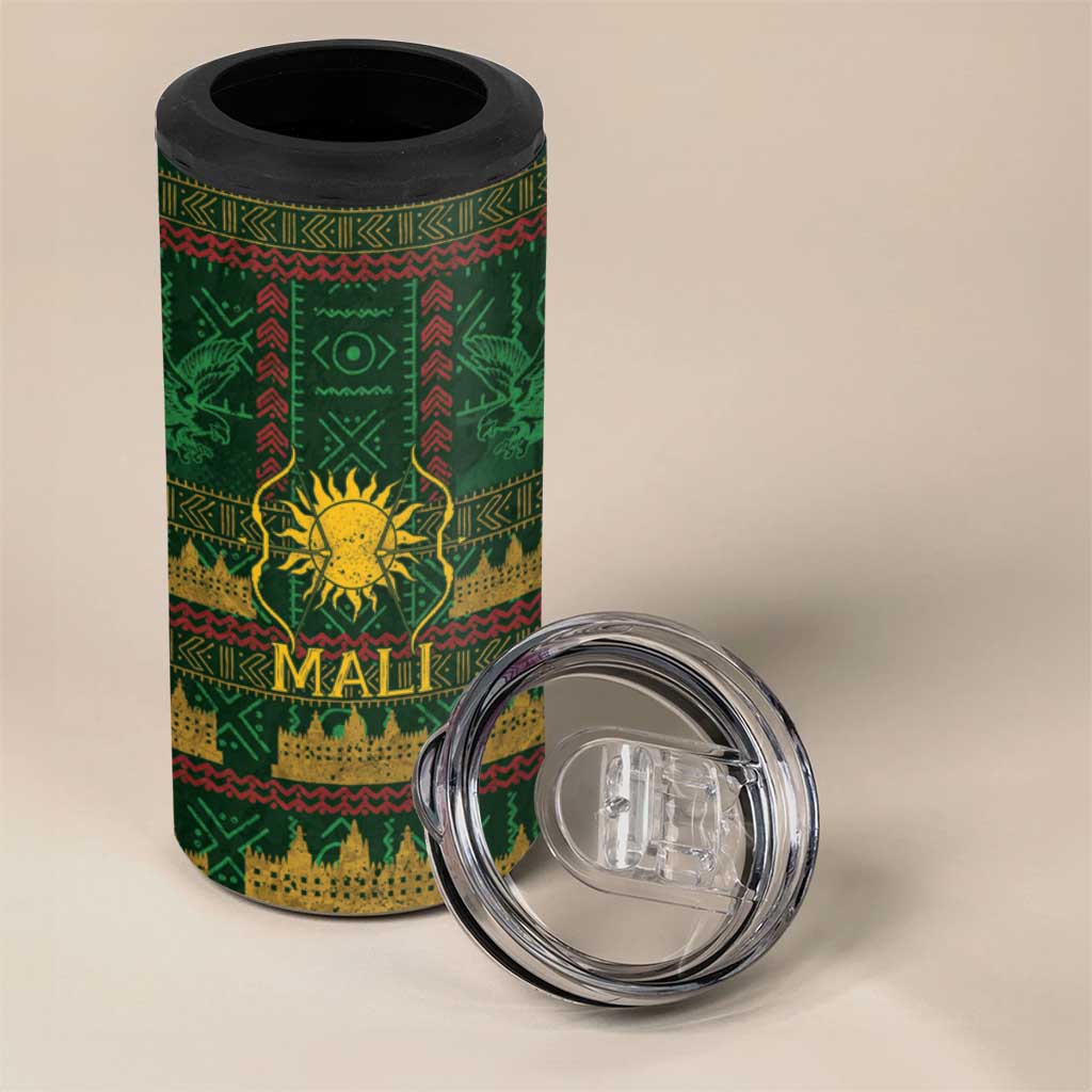 Mali 4 in 1 Can Cooler Tumbler Golden Sun And Mosque Patterns Retro Style