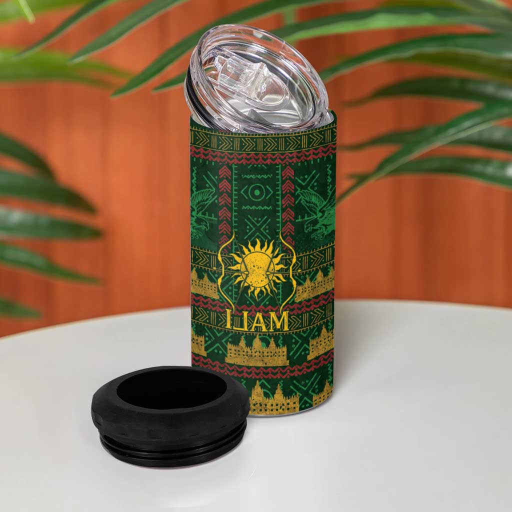 Mali 4 in 1 Can Cooler Tumbler Golden Sun And Mosque Patterns Retro Style