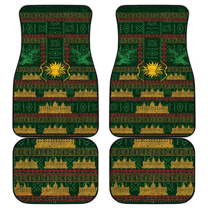 Mali Car Mats Golden Sun And Mosque Patterns Retro Style