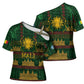 Mali Cross Shoulder Shirt Golden Sun And Mosque Patterns Retro Style