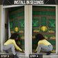 Mali Door Cover Golden Sun And Mosque Patterns Retro Style
