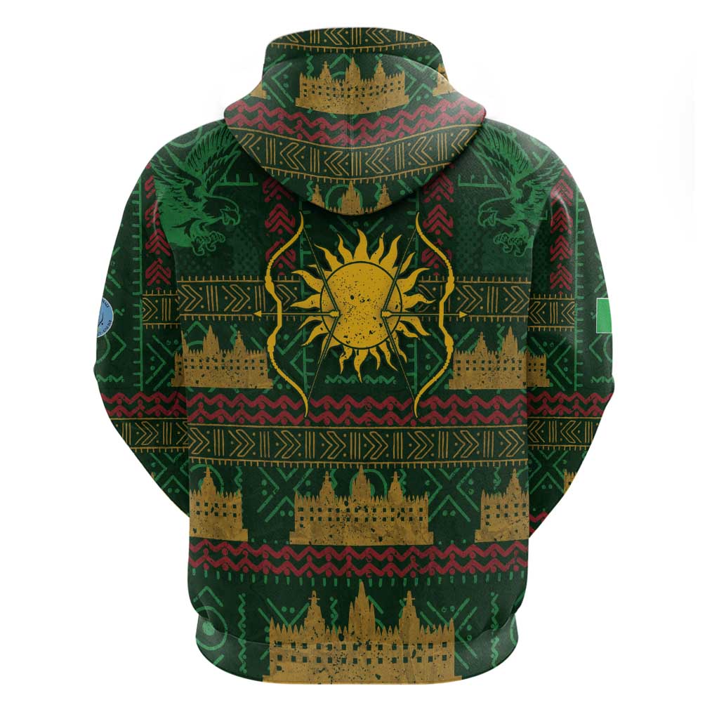 Mali Hoodie Golden Sun And Mosque Patterns Retro Style