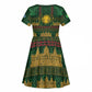 Mali Kid Short Sleeve Dress Golden Sun And Mosque Patterns Retro Style