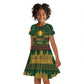 Mali Kid Short Sleeve Dress Golden Sun And Mosque Patterns Retro Style
