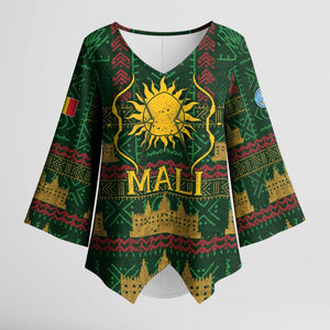 Mali Kimono Sleeve Blouse Golden Sun And Mosque Patterns Retro Style