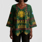 Mali Kimono Sleeve Blouse Golden Sun And Mosque Patterns Retro Style