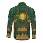 Mali Long Sleeve Button Shirt Golden Sun And Mosque Patterns Retro Style