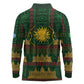 Mali Long Sleeve Polo Shirt Golden Sun And Mosque Patterns Retro Style