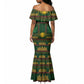 Mali Mermaid Dress Golden Sun And Mosque Patterns Retro Style