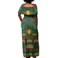 Mali Off Shoulder Maxi Dress Golden Sun And Mosque Patterns Retro Style