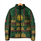 Mali Padded Jacket Golden Sun And Mosque Patterns Retro Style