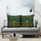 Mali Pillow Cover Golden Sun And Mosque Patterns Retro Style
