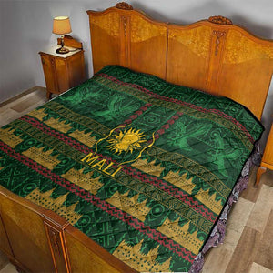 Mali Quilt Golden Sun And Mosque Patterns Retro Style
