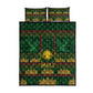 Mali Quilt Bed Set Golden Sun And Mosque Patterns Retro Style