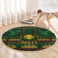 Mali Round Carpet Golden Sun And Mosque Patterns Retro Style