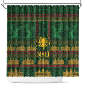 Mali Shower Curtain Golden Sun And Mosque Patterns Retro Style