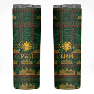 Mali Skinny Tumbler Golden Sun And Mosque Patterns Retro Style