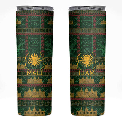 Mali Skinny Tumbler Golden Sun And Mosque Patterns Retro Style