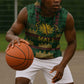 Mali Sleeveless Hoodie Golden Sun And Mosque Patterns Retro Style