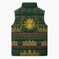 Mali Sleeveless Puffer Jacket Golden Sun And Mosque Patterns Retro Style