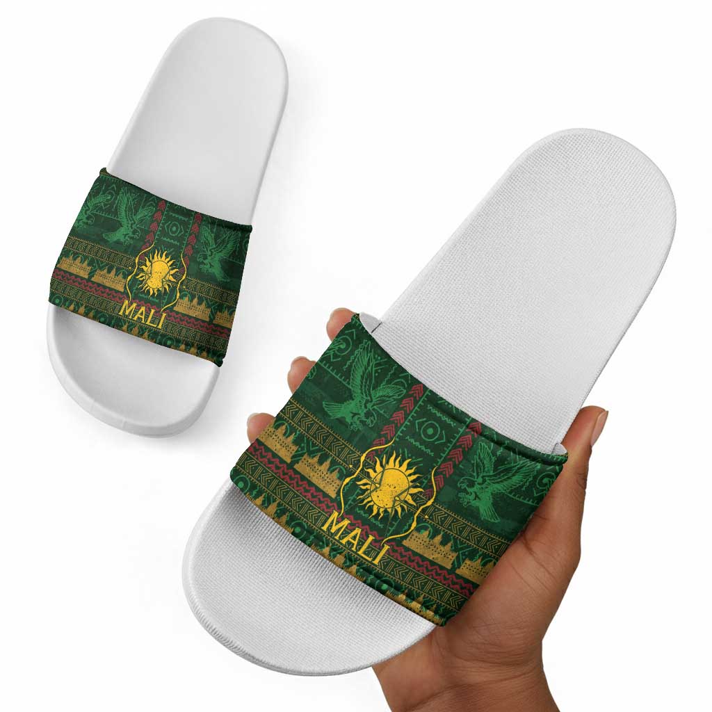 Mali Slide Sandals Golden Sun And Mosque Patterns Retro Style