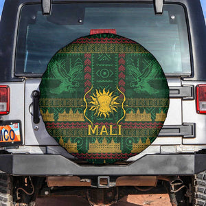Mali Spare Tire Cover Golden Sun And Mosque Patterns Retro Style