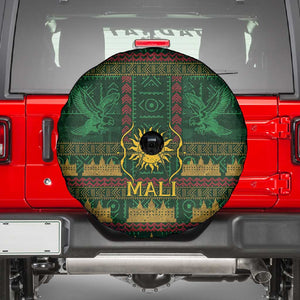 Mali Spare Tire Cover Golden Sun And Mosque Patterns Retro Style