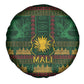 Mali Spare Tire Cover Golden Sun And Mosque Patterns Retro Style