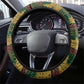 Mali Steering Wheel Cover Golden Sun And Mosque Patterns Retro Style