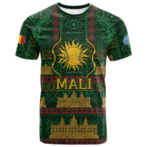 Mali T shirt Golden Sun And Mosque Patterns Retro Style