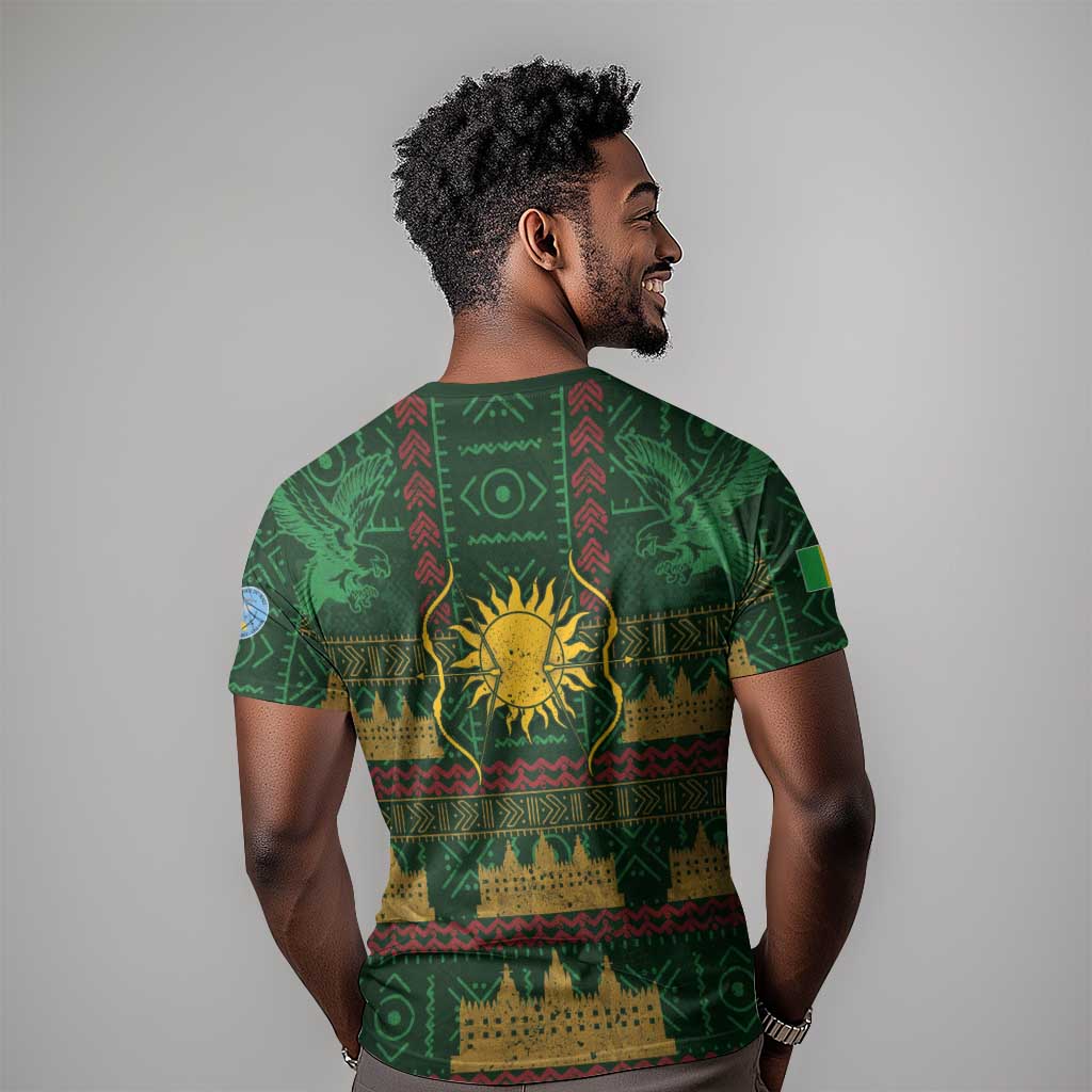Mali T shirt Golden Sun And Mosque Patterns Retro Style