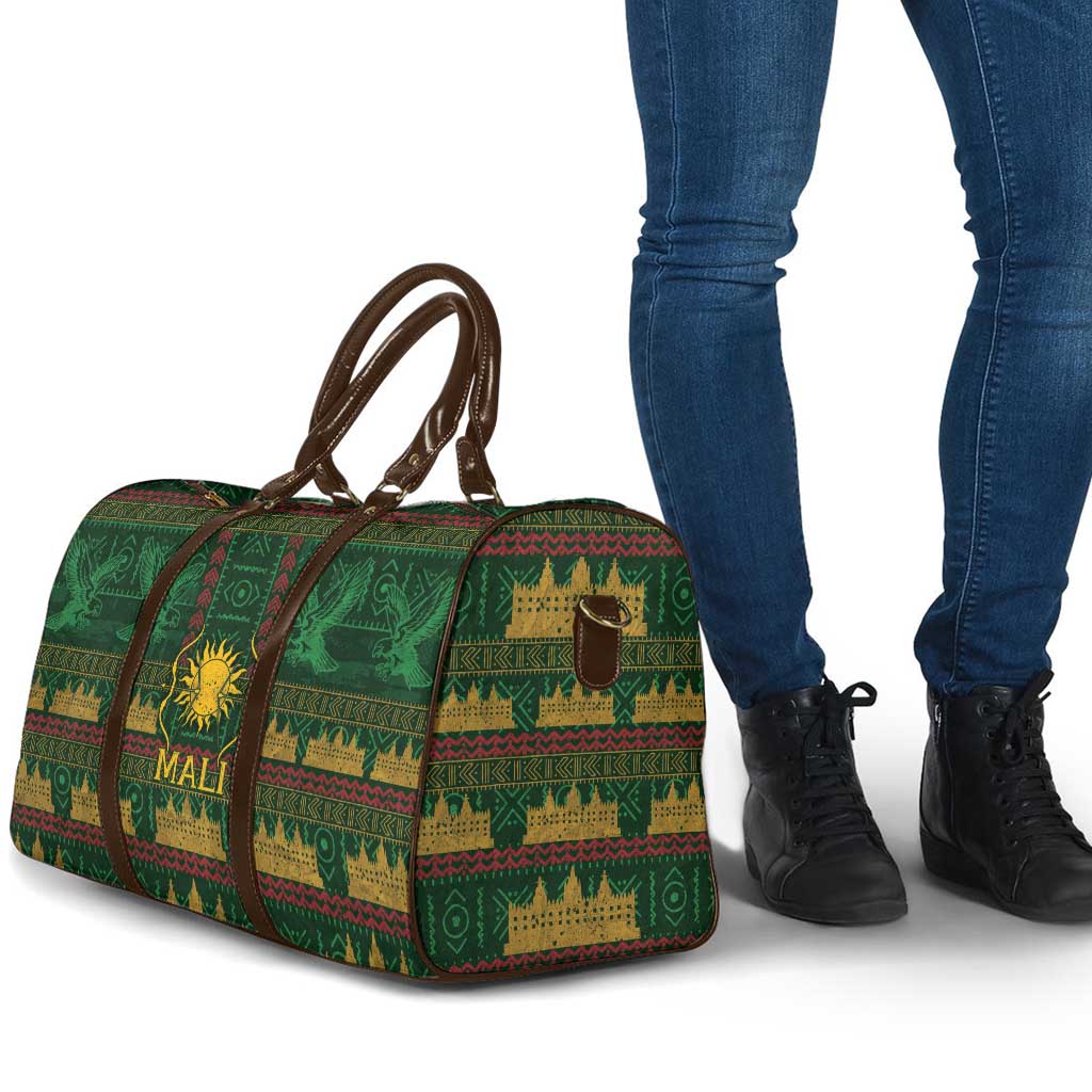 Mali Travel Bag Golden Sun And Mosque Patterns Retro Style