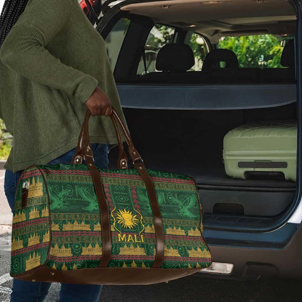 Mali Travel Bag Golden Sun And Mosque Patterns Retro Style