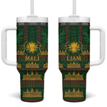 Mali Tumbler With Handle Golden Sun And Mosque Patterns Retro Style