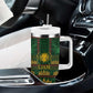 Mali Tumbler With Handle Golden Sun And Mosque Patterns Retro Style